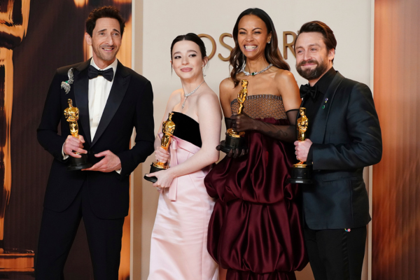 Adrien Brody, Mikey Madison, Zoe Saldaña y Kieran Culkin
