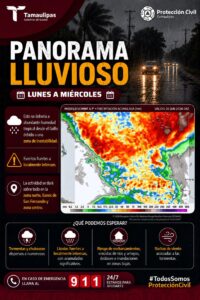 Llaman a extremar precauciones por lluvias en Tamaulipas