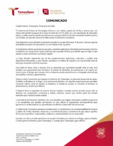 Estudiantes de Tamaulipas podrán seguir Mundial desde casa