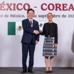 Acuerdos México-Corea dejan pendiente choque arancelario Claudia Sheinbaum y Lee Jae-myung durante el encuentro México-Corea en Palacio Nacional