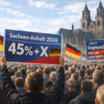 AfD gana elección estatal en Sajonia-Anhalt con 44.5% de los votos Simpatizantes de AfD durante un acto de campaña en Sajonia-Anhalt, Alemania