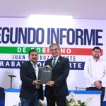 El gobernador Américo Villarreal durante una visita de trabajo al municipio de Méndez, Tamaulipas