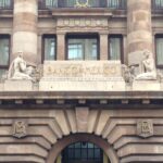Fachada del Banco de México en el Centro Histórico de la Ciudad de México