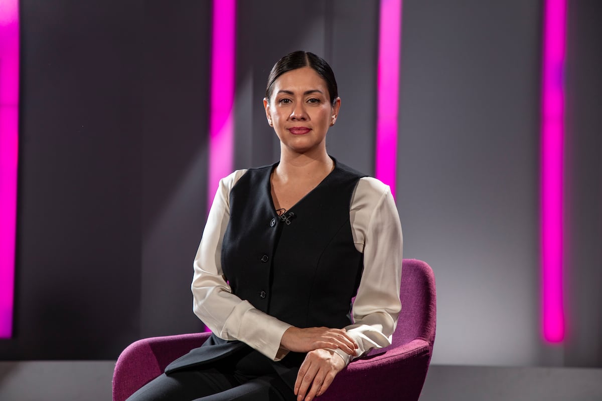 Blanca Yassahara Cruz durante una entrevista en las instalaciones del INE