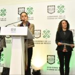 Sheinbaum evita pedir investigación contra Amílcar Olán Claudia Sheinbaum habla desde un podio durante una conferencia de prensa