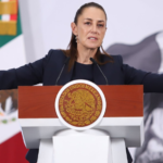 Claudia Sheinbaum durante una conferencia de prensa en Palacio Nacional