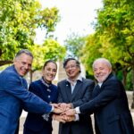 Claudia Sheinbaum durante un encuentro diplomático con mandatarios latinoamericanos en 2026