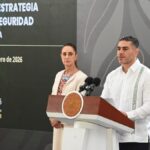 Claudia Sheinbaum y Omar García Harfuch durante la presentación de avances de seguridad en Sinaloa