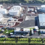 Vista aérea de la terminal de almacenamiento de combustible investigada por la FGR en San José Iturbide, Guanajuato