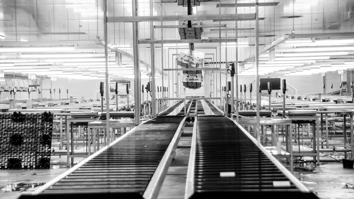 Línea de producción industrial utilizada para ilustrar la inversión extranjera y las nuevas inversiones en México