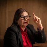 Imelda Castro, coordinadora estatal de Morena en Sinaloa, durante una entrevista
