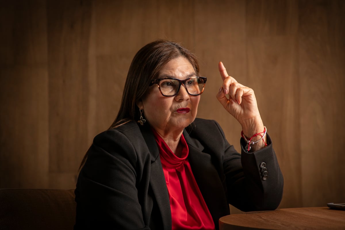 Imelda Castro, coordinadora estatal de Morena en Sinaloa, durante una entrevista