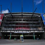 Exterior del Melbourne Cricket Ground antes del partido entre Rams y 49ers