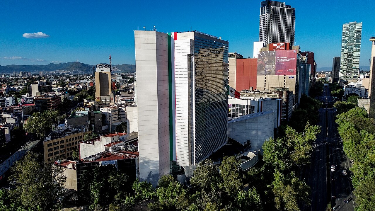 Vista aérea de la sede del Senado de la República en Ciudad de México