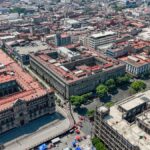 Vista aérea del edificio de la Suprema Corte de Justicia de la Nación en Ciudad de México