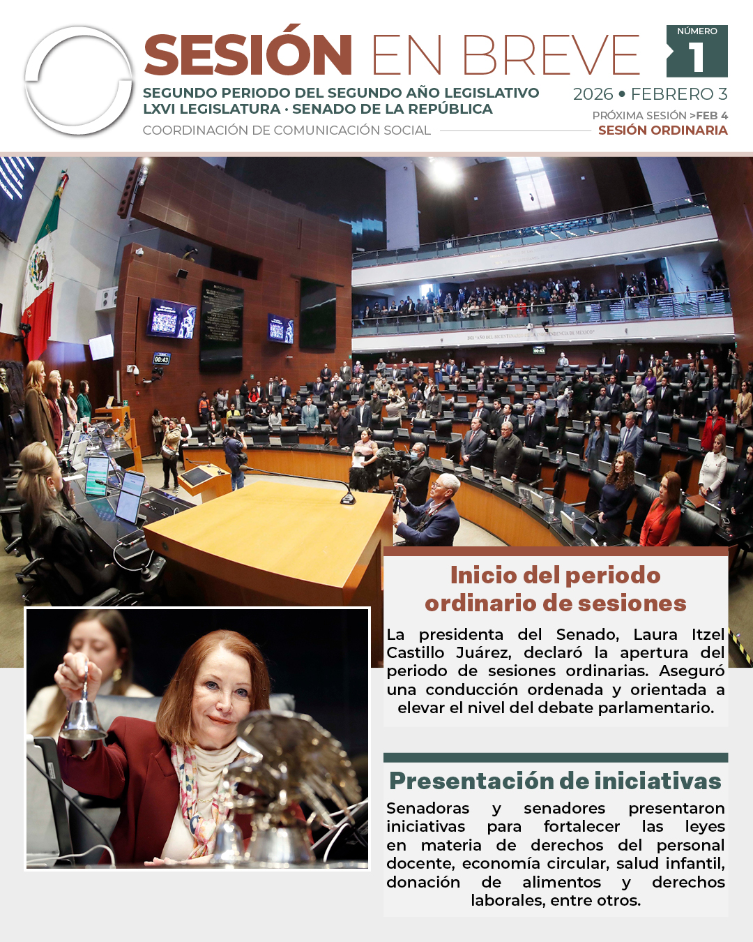Pleno del Senado de México durante una sesión ordinaria