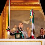 Claudia Sheinbaum durante la ceremonia del Grito de Independencia en el Zócalo