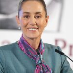 Claudia Sheinbaum durante una conferencia de prensa matutina