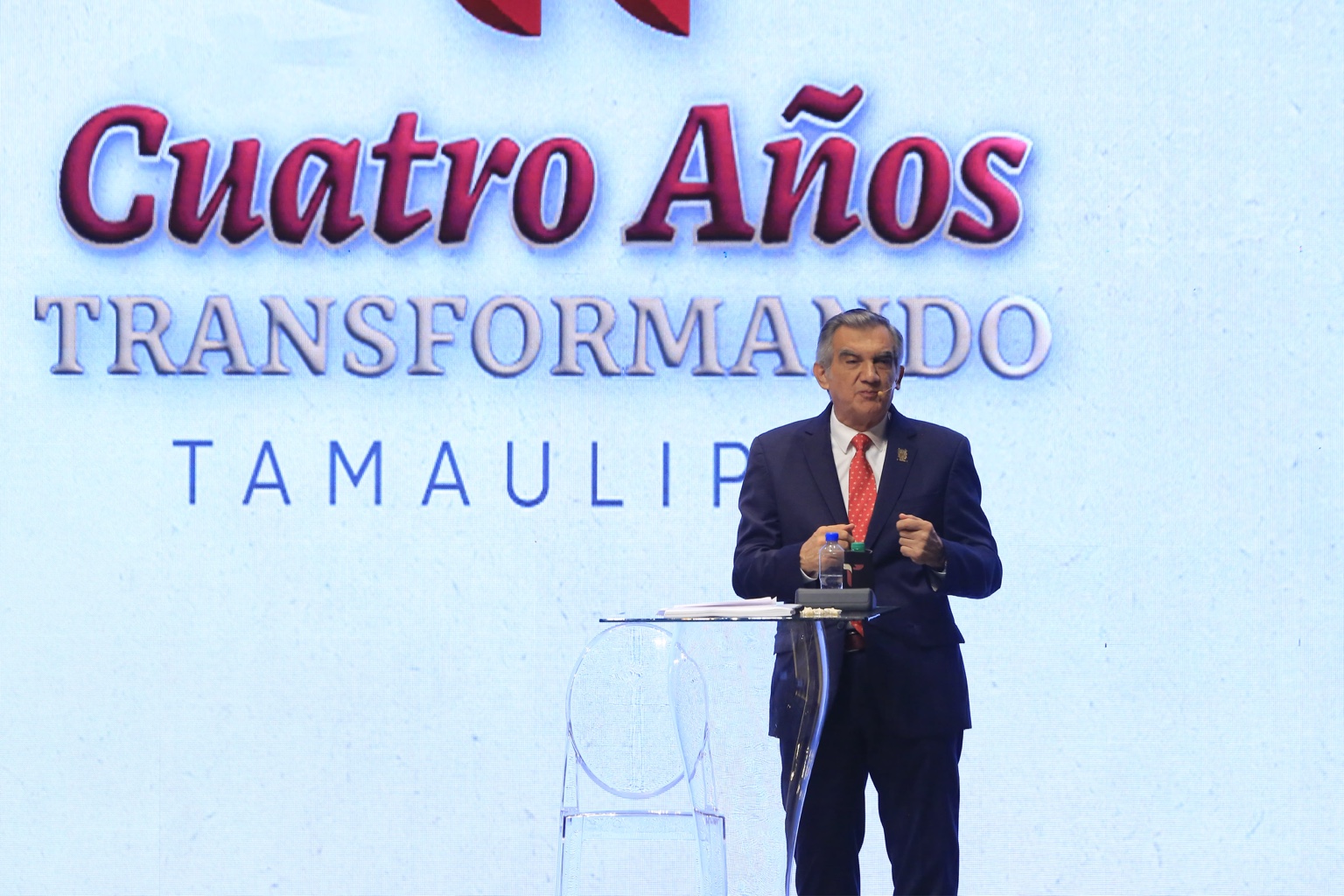 Américo Villarreal durante el encuentro Cuatro años transformando Tamaulipas