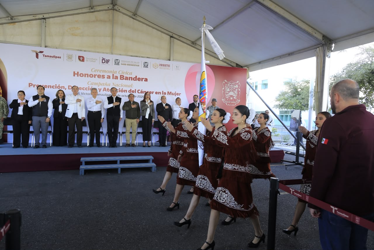 Ceremonia cívica por la prevención y atención del cáncer en la mujer en Ciudad Victoria