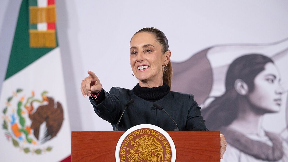 Claudia Sheinbaum durante una conferencia de prensa en enero de 2026