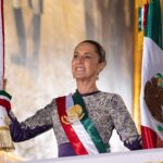 Claudia Sheinbaum en Palacio Nacional durante una ceremonia pública