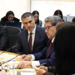 Omar García Harfuch durante su comparecencia ante la Junta de Coordinación Política en la Cámara de Diputados