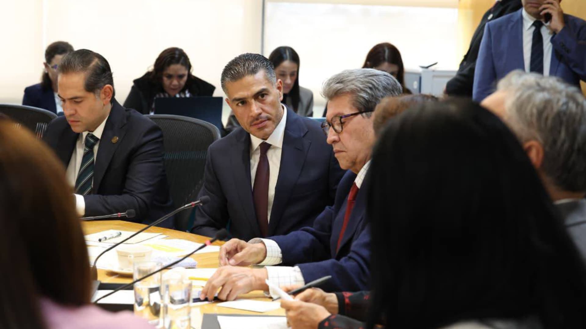 Omar García Harfuch durante su comparecencia ante la Junta de Coordinación Política en la Cámara de Diputados