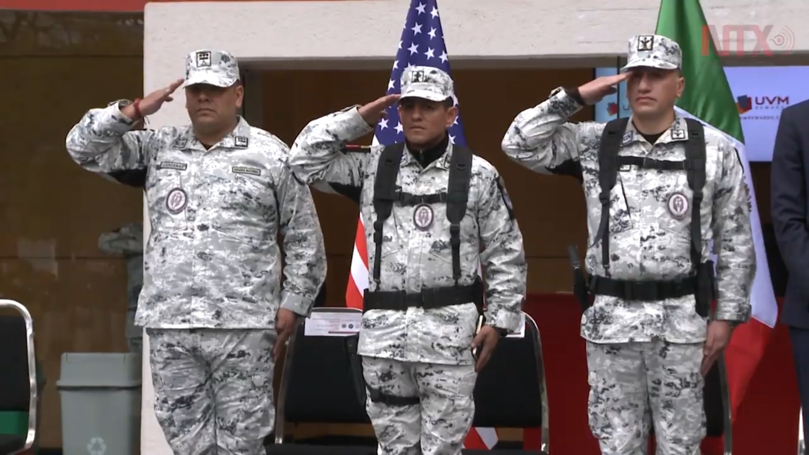Elementos de la Guardia Nacional durante una presentación en México
