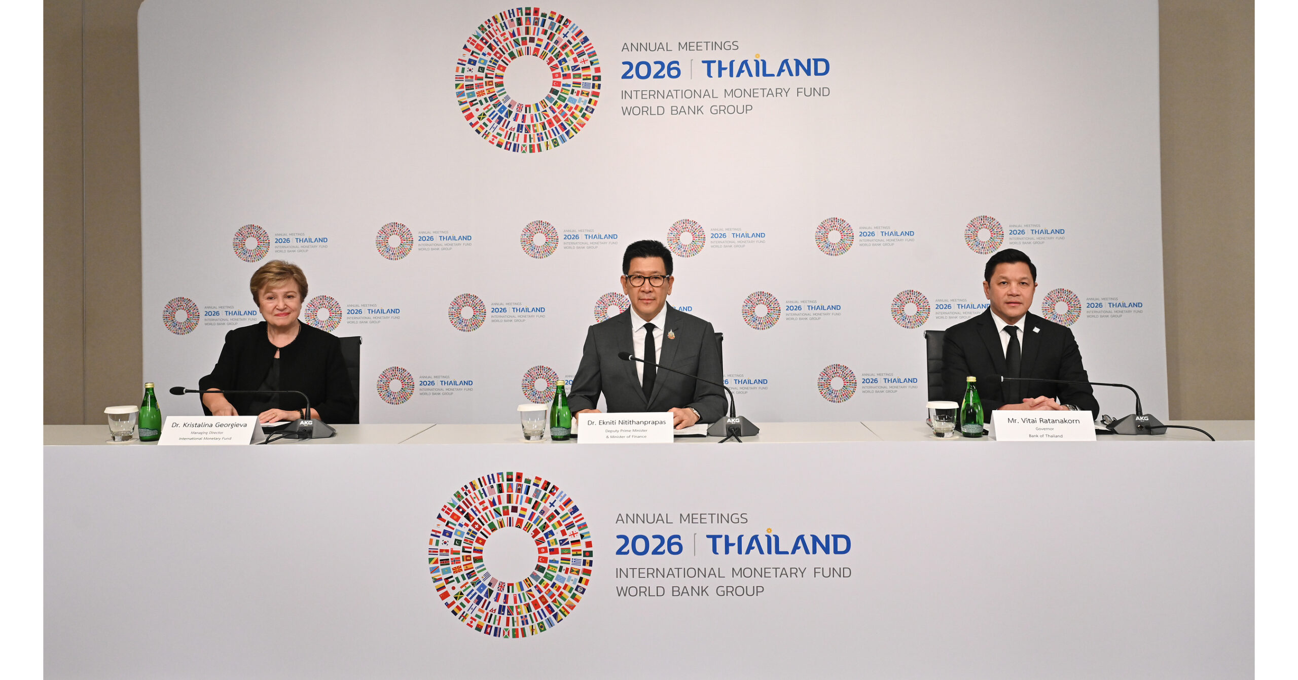 Autoridades del FMI y de Tailandia durante los preparativos de las Reuniones Anuales 2026