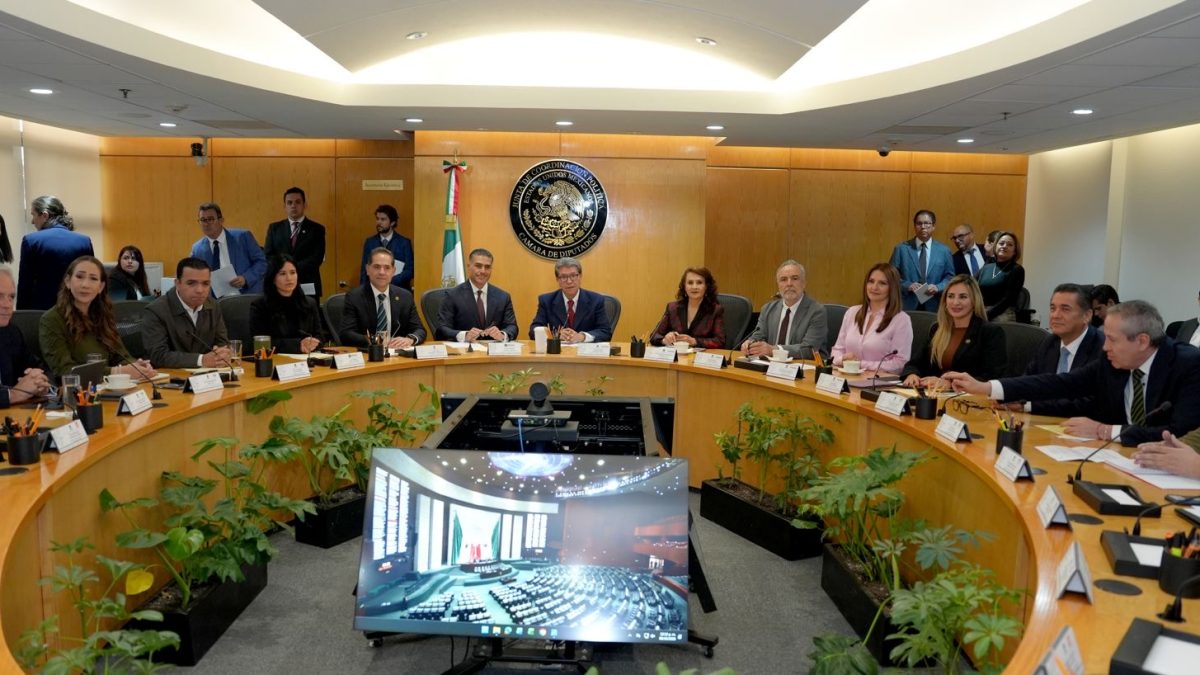 Omar García Harfuch durante una comparecencia ante la Junta de Coordinación Política de la Cámara de Diputados