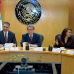 Omar García Harfuch durante la reunión sobre seguridad electoral en la Cámara de Diputados