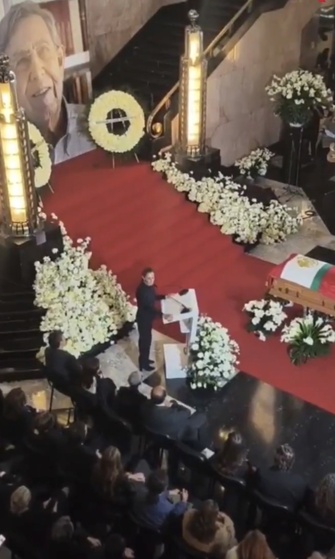 Vista del homenaje a Cuauhtémoc Cárdenas en Bellas Artes
