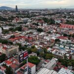 Vista aérea de viviendas e inmuebles en la colonia Santa María la Ribera de Ciudad de México