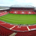 Vista panorámica horizontal del estadio Anfield, escenario del triunfo 4-3 del Liverpool sobre Villarreal