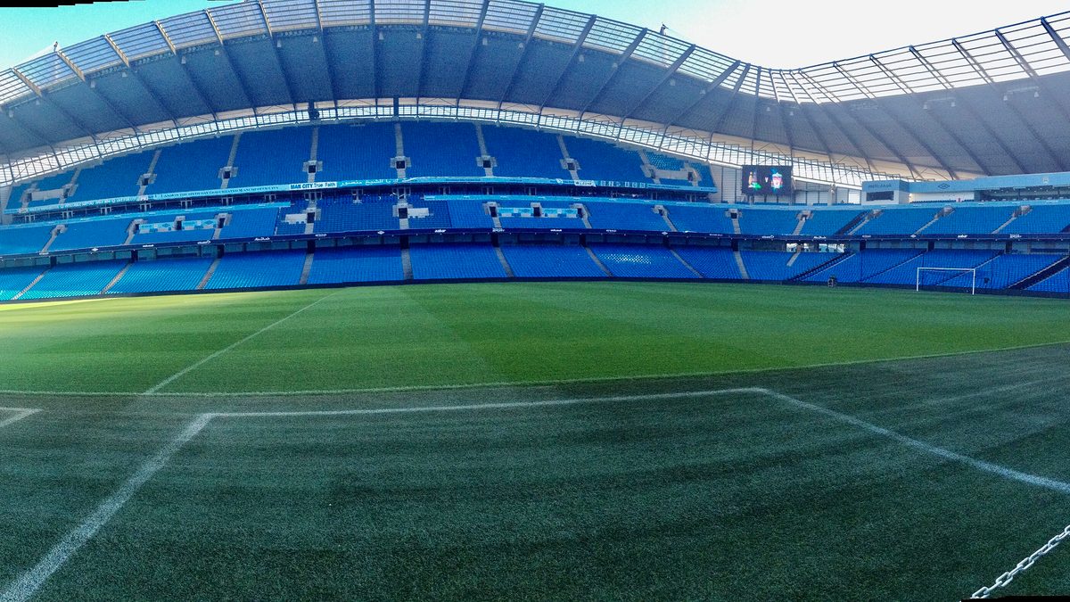 Vista panorámica del Etihad Stadium, sede del Manchester City