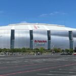 Vista exterior horizontal del State Farm Stadium en Glendale, sede del partido México vs Estados Unidos
