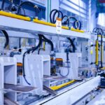 Línea automatizada de producción en una planta manufacturera