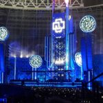 Escenario de Rammstein en Luzhniki, Moscú, en 2019; fotografía de archivo, no corresponde al Foro Sol