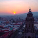 Panorámica horizontal del centro de Morelia al atardecer, ubicación del anuncio político de Raúl Morón