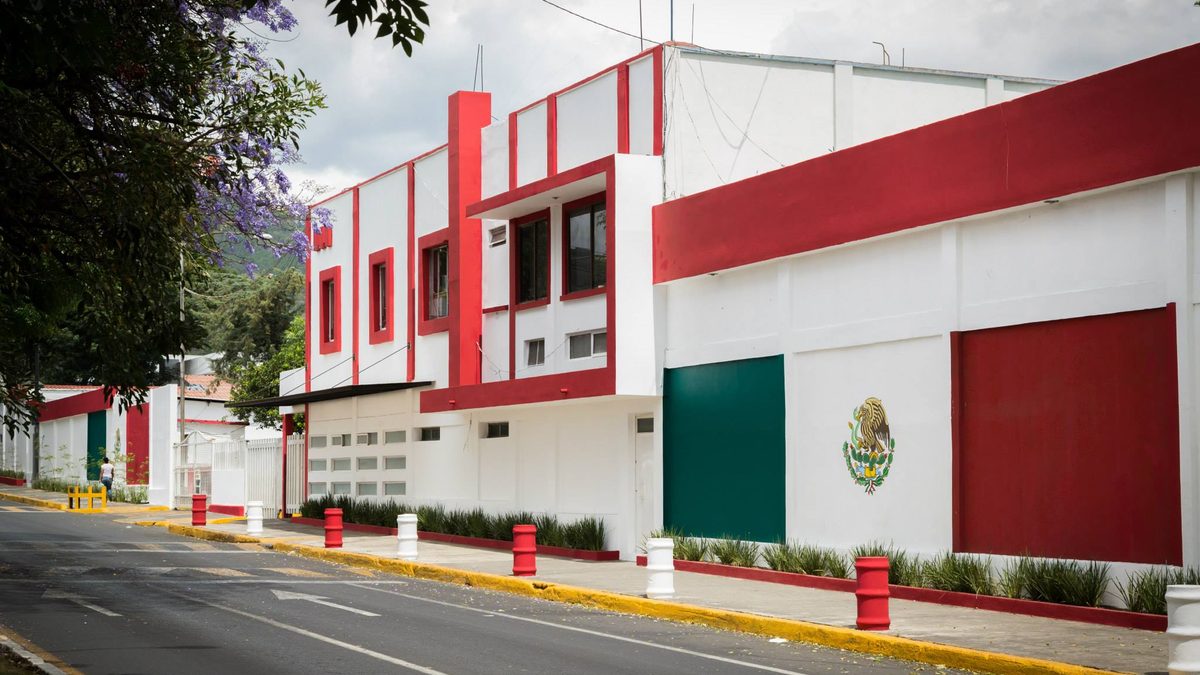 Fachada de la presidencia municipal de Uruapan, Michoacán, en 2014.